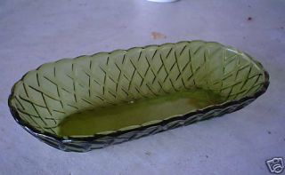 Wide Vintage Green Depression Glass Candy Dish Look