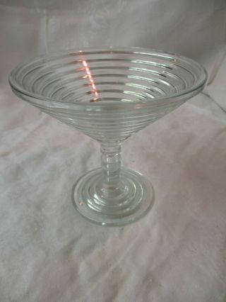 Vintage Anchor Hocking Manhattan Clear Compote Martini Glass