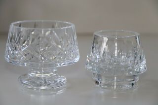 2 Waterford Crystal Bowls: Lismore Sugar Bowl & Sparkly Salt Cellar / Tea Light
