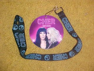 Cher 2019 " Here We Go Again Tour " Vip Laminated Pass With Lanyard