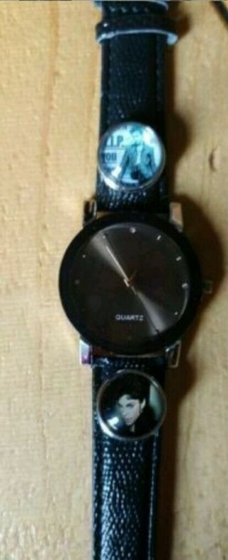 Prince Rogers Nelson Love Symbol Silver Tone Watch with 4 - 18mm Snaps 2