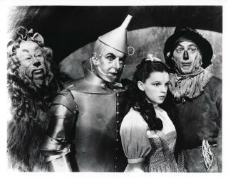 Wizard Of Oz 8x10 Photo Movies Tv Picture Dorothy Tin Man Lion Scarecrow B/w