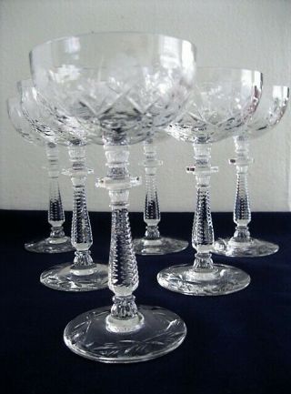 6 Cut Crystal 5.  5 " Liquor Cocktail " Denbeigh " By Rock Sharpe 1930 - 40s,  Stem 1015