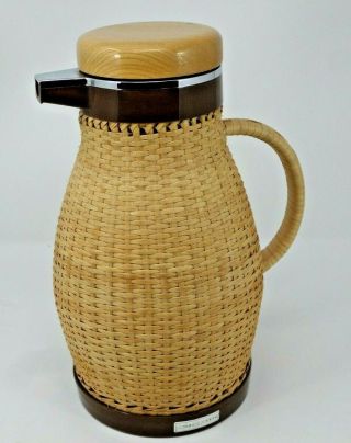 Vintage Corning Designs Coffee Or Tea Carafe Wicker Pitcher Japan