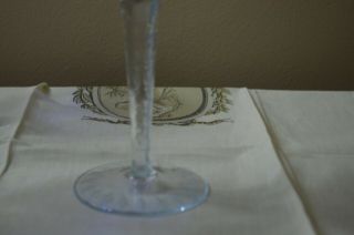 Vintage Set Of 4 Cobalt Blue Cut To Clear Wine Goblet Glass 8 3/8 
