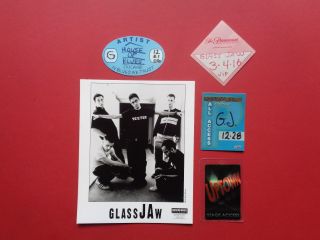 Glass Jaw,  8x10 " B/w Promo Photo,  4 Rare Backstage Passes,