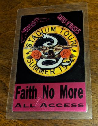 Faith No More - 1992 Tour Laminate From Guns N Roses Stadium Tour