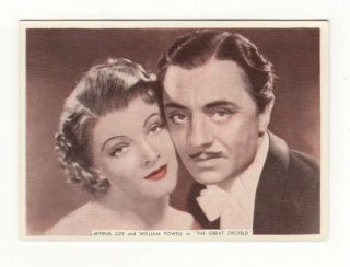 Ardath Movie Scenes Card.  The Great Ziegfeld.  Myna Loy & William Powell
