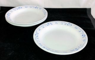 4 Corelle Provincial Blue 8 1/2 " Flat Soup Rimmed Bowls
