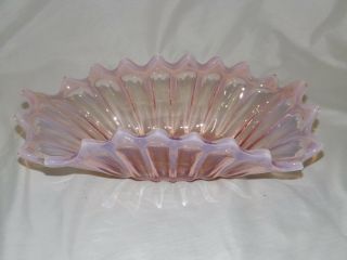 Vintage Fostoria Heirloom Rectangular Bowl Centerpiece Pink Opalescent