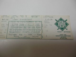 1994 Elton John / Billy Joel Concert Ticket Milwaukee Brewers Sta
