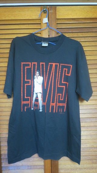 Vintage 90s Elvis Presley Top Heavy Size Large Black T - Shirt 1992 Epe