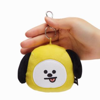 Bt21 Plush Face Doll Mirror Bag Charm Keyring Official K - Pop Authentic Goods