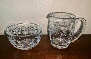 Vintage Waterford Crystal Open Sugar Bowl And Creamer Set Made In Ireland