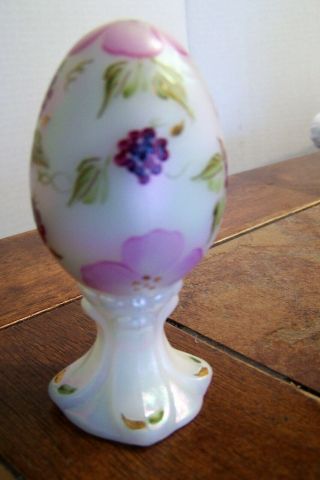 Fenton Glass Art Deco Egg Limited Edition Hand Painted And Signed 2