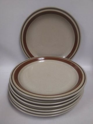 Set Of 7 Contemporary Chateau Hand Painted Stoneware Japan 10.  5 " Dinner Plates