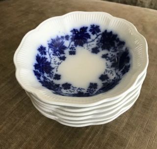 Gefle Sweden Vinranka Percy Flow Blue Fruit Bowl 5” Set Of 6 Vintage