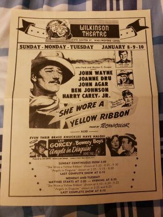 Choice 1949 Movie Flyer John Wayne,  She Wore A Yellow Ribbon,  John Ford