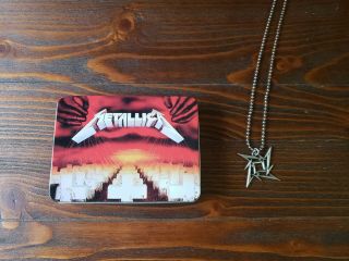 Metallica Playing Cards Metal Tin Box Set Master Of Puppets & St.  Anger Necklace