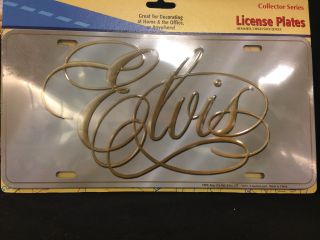 Elvis Presley Silver And Gold Metal License Plate