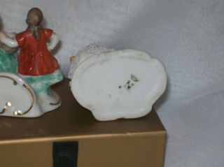 A Vintage Porcelain Place Card Holders Dresden Style (1) Half Doll Relat 4