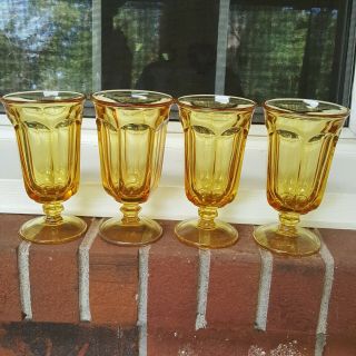 4 - Imperial Old Williamsburg Yellow Footed Iced Tea Tumbler
