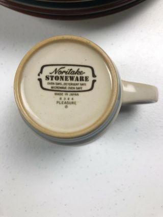 Noritake Stoneware Pleasure 8344 Set Of 4 (20 Piece Set) Cup Plates Bowl Saucer 6
