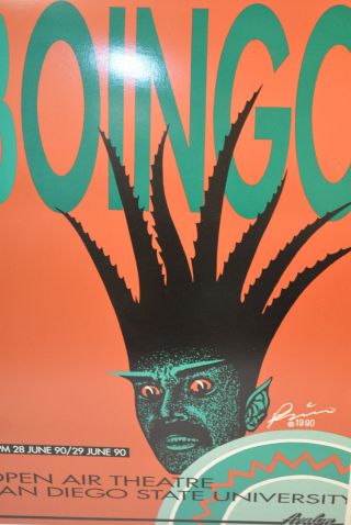 Oingo Boingo Concert Poster San Diego State June 1990