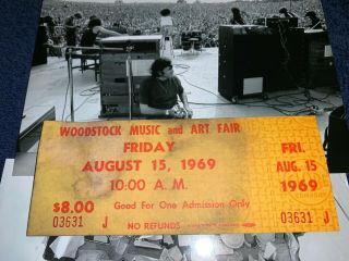 Woodstock Friday 1969 Ticket Jimi Hendrix Janis Joplin Grateful Dead Bb
