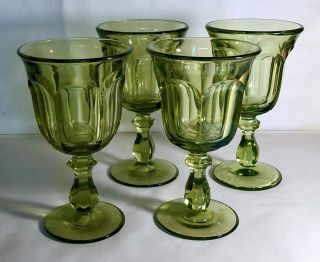 4 Imperial Verde Green Old Williamsburg 6 1/2 " 8 Oz.  Water Goblets