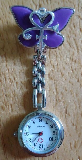 Prince Rogers Nelson Love Symbol Butterfly Clip On Watch