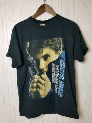 John Mayer Continuum Tour Shirt 2007 Large Rare Double Sided Design Face