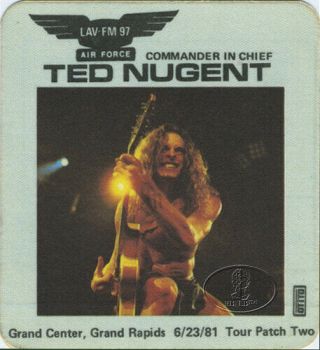 Ted Nugent 1981 Radio Promotional Backstage Pass Grand Rapids