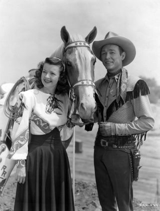 Roy Rogers Dale Evans And Trigger Black And White 8x10 Photo Print