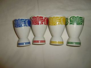 4 Vintage Rare Arabia Of Finland Double Egg Cups,  4 Colors