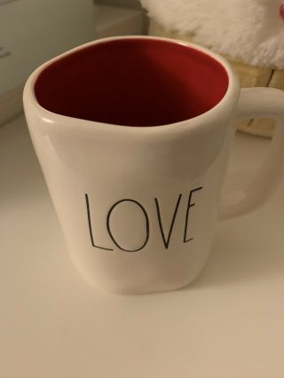 Rare Rae Dunn Ll Red Valentine’s Day Love You Mugs - Double Sided - Set Of 2