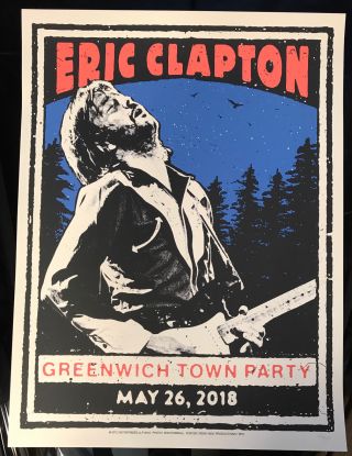 Eric Clapton Greenwich Town Party May 26 2018 Poster One Night Only
