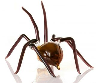 Spider Brown,  Figurine,  Blown Glass " Murano " Art Ornament.  Made In Russia