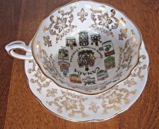 Paragon Numbered Tea Cup And Saucer Bone China Made In England Coats Of Arms