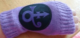 Prince Rogers Nelson Purple Love Symbol Fingerless Gloves