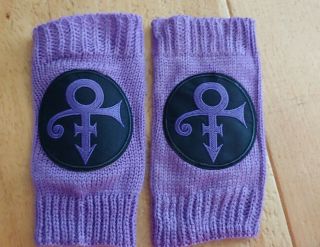 Prince Rogers Nelson Purple Love Symbol Fingerless Gloves 3