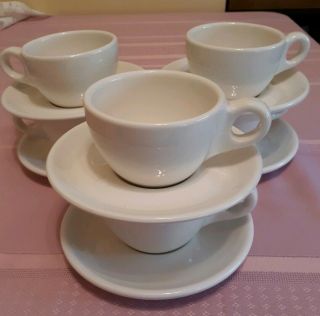 Buffalo China White Restaurant Diner Ware Coffee Cup And Saucer Set Vintage