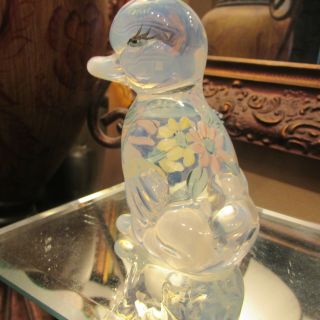 Fenton Duck Hand Painted And Signed