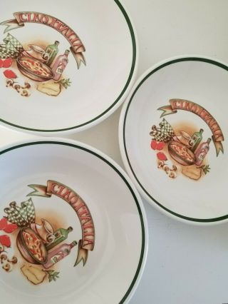 Over And Back Pasta Bowls Made In Italy - Set Of 3 - 9.  5 Inch Bowls