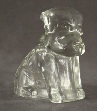 Vintage Jeannette Glass Clear Powder Box Jar & Lid Scottie Dog Bonus Figurine 2