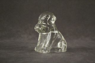 Vintage Jeannette Glass Clear Powder Box Jar & Lid Scottie Dog Bonus Figurine 3