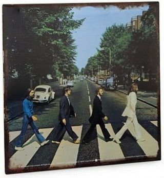 Beatles Abbey Road Album Cover (12x12) Metal Sign - Lp John Paul Ringo Harrison