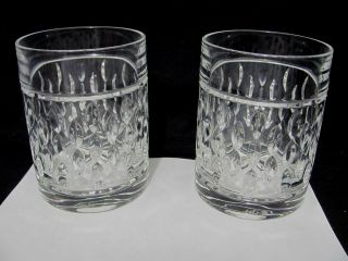 Set Of 2 Ralph Lauren Crystal Old Fashioned Scotch Whiskey Glasses Aston Pattern