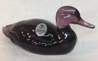 Fenton Art Glass Aubergine Mallard Duck 2006