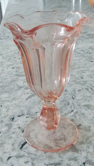 Vintage Pink Depression Glass Sundae/Dessert/Ice cream Goblets/Glasses 3